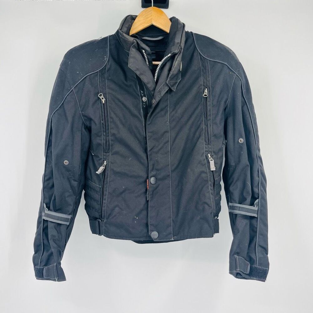 Clover Motorcycle Jacket Long Sleeve Waterproof Gray Mens Size Medium